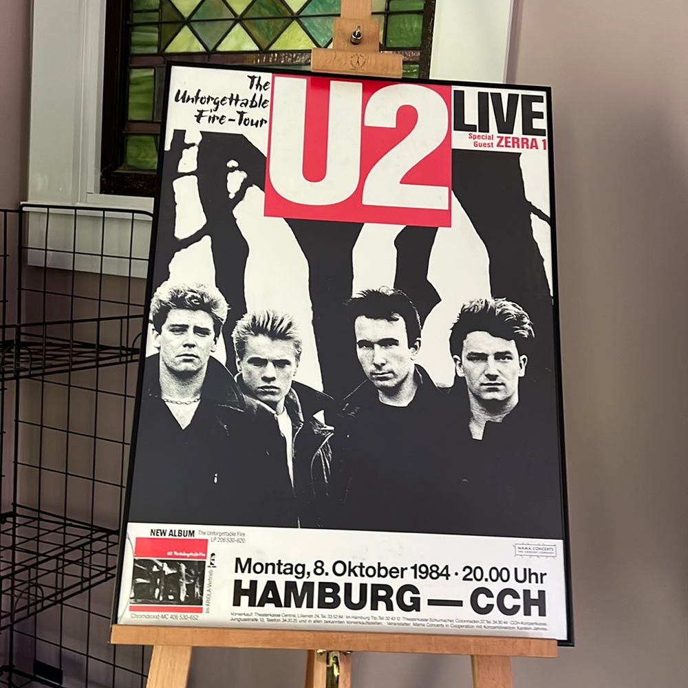 Vintage Original U2 German Unforgettable Fire Tour Poster